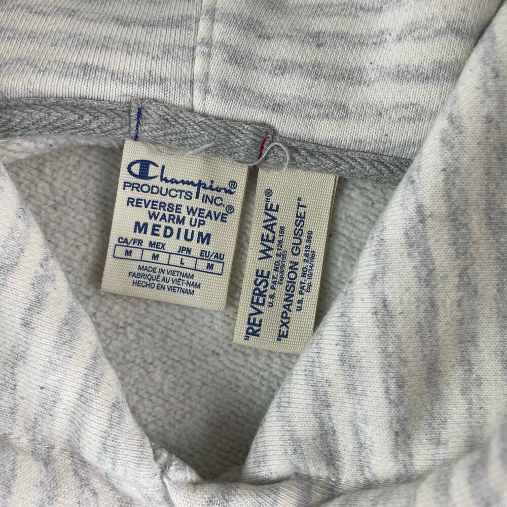 1997 Rose Bowl Game Champion Gray White Striped Hoodie, Reverse Weave, Size Med - Picture 4 of 7